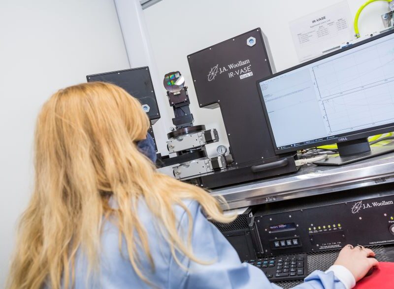 Lady working in lab
